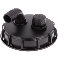 Upper cap with ventilation and hose tail for rainwater...