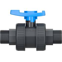 U-PVC and HDPE 2 way ball valve with male thread