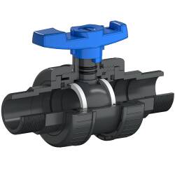 U-PVC and HDPE 2 way ball valve with male thread