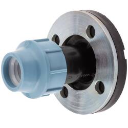 PP flange adapter with compression fitting, DVGW