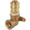 Brass elbow quick coupling with flange for compressed air