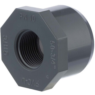 Bussola di riduzione a incollare filettata in PVC-U, tipo A 20mm x 1/8"