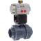 U-PVC 2 way solvent ball valve teflon/EPDM with pneumatic actuator 63mm
