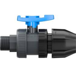 U-PVC and HDPE male threaded ball valve x PP compression fitting for PE pipes