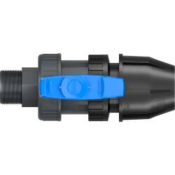 U-PVC and HDPE male threaded ball valve x PP compression fitting for PE pipes