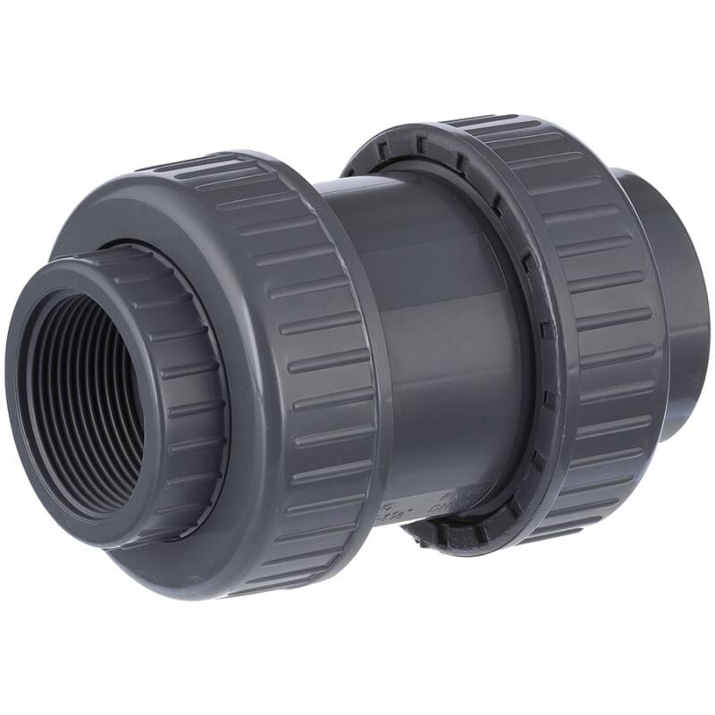 PVC-U Rückschlagventil Mit Schauglas – 32/38 Mm Schlauchtülle, Edelstahlfeder V4A, EPDM/FPM-Dichtung, Für Pool Und Wasseranlagen