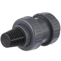 U-PVC check valve female thread x filter basket