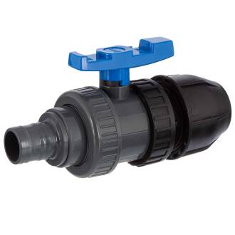 U-PVC and HDPE ball valve hose tail x PP compression fitting for PE pipes