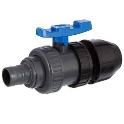 U-PVC and HDPE ball valve hose tail x PP compression fitting for PE pipes
