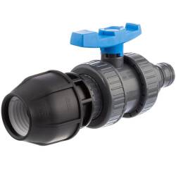 U-PVC and HDPE ball valve hose tail x PP compression fitting for PE pipes