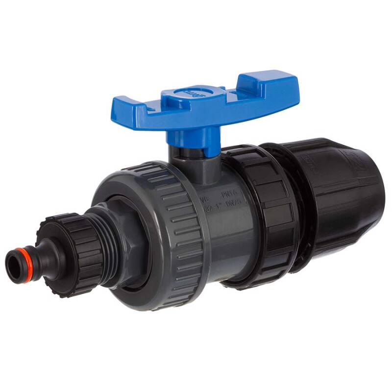 UPVC and HDPE male threaded ball valve x PP compression fitting for