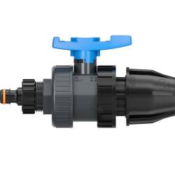 U-PVC and HDPE ball valve QuickConnector x PP compression fitting for PE-pipes