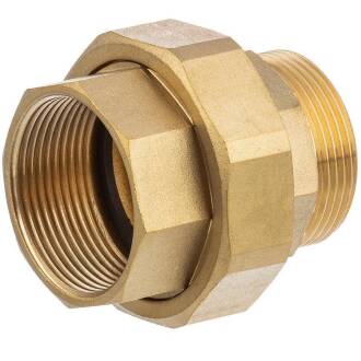 Brass female/male threaded union - flat sealing