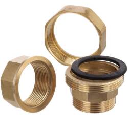 Brass female/male threaded union - flat sealing