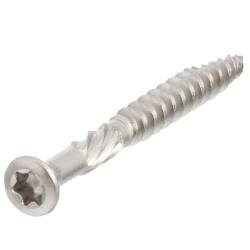 A2 ss decking screw with small countersunk head, cutting rips and cutting groove (TX)