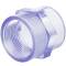 PVC-U Threaded Female Socket Transparent, Solvent Socket x Female Thread 25mm x 3/4"