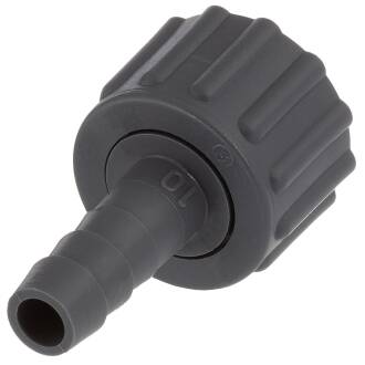 PP hose nozzle with female thread and nut 1/2" x 10mm
