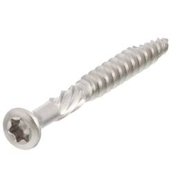 A4 ss decking screw with small countersunk head, cutting rips and cutting groove (TX)