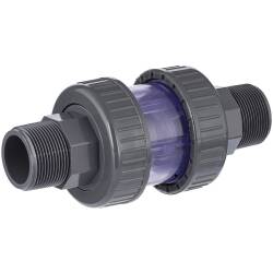 U-PVC check valve with male threads - transparent