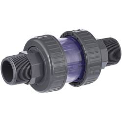 U-PVC check valve transparent with male threads