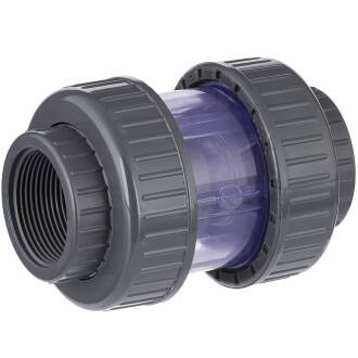 U-PVC check valve with female threads - transparent