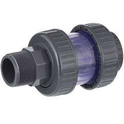 U-PVC check valve with male/female thread - transparent