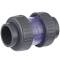 U-PVC solvent check valve with PTFE covered spring - transparent