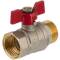 Brass male/female threaded butterfly valve Red, 1"