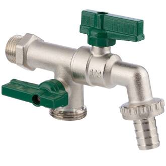 Brass spigot with double connection for timer