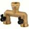 Brass 3/4" manifold with adjustable ball valves