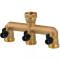 Brass 3/4" manifold with adjustable ball valves