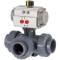 U-PVC 3 way solvent ball valve, adjustable