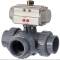 U-PVC 3 way solvent ball valve, adjustable T-pattern, socket 75mm