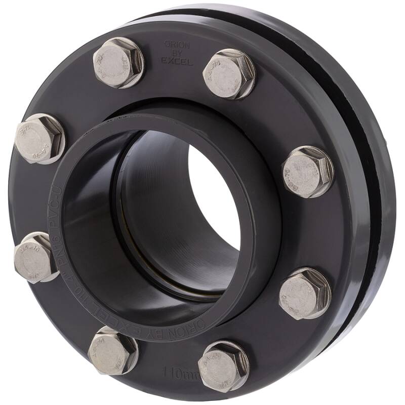 U-PVC flange set incl. gasket and A4 stainless steel screws