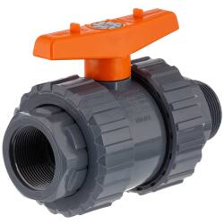 U-PVC and Teflon/EPDM ball valve with male thread WRAS drinking water