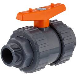 U-PVC and Teflon/EPDM ball valve with male thread WRAS drinking water