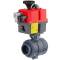 U-PVC 2 way ball valve PTFE with electrical actuator flexible positioning - solvent socket 20mm, 24-240 AC/DC