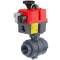 U-PVC 2 way ball valve PTFE with electrical actuator flexible positioning - female thread 1/2", 24-240 AC/DC