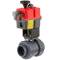 U-PVC 2 way ball valve PTFE with electrical actuator normally closed - solvent socket