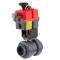 U-PVC 2 way ball valve PTFE with electrical actuator normally closed - solvent socket