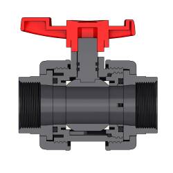 PVC-U Kugelhahn PTFE 2fach Innengewinde