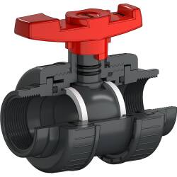 PVC-U Kugelhahn PTFE 2fach Innengewinde