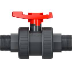 U-PVC and PTFE 2 way ball valve with male threads