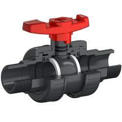 U-PVC and PTFE 2 way ball valve with male threads