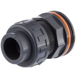 U-PVC tank connector with union