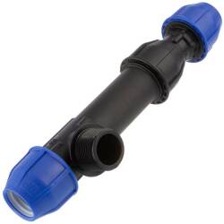 Tee a 90&deg; raccordo telescopico a compressione x filetto maschio