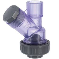 U-PVC angle seat ball check valve with one nut - transparent
