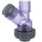 U-PVC angle seat ball check valve with one nut - transparent