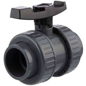 U-PVC and PTFE 2 way solvent ball valve with nuts