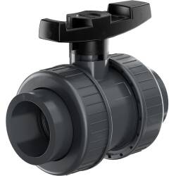 PVC-U Kugelhahn Industrie FPM VITON 2fach Klebemuffe